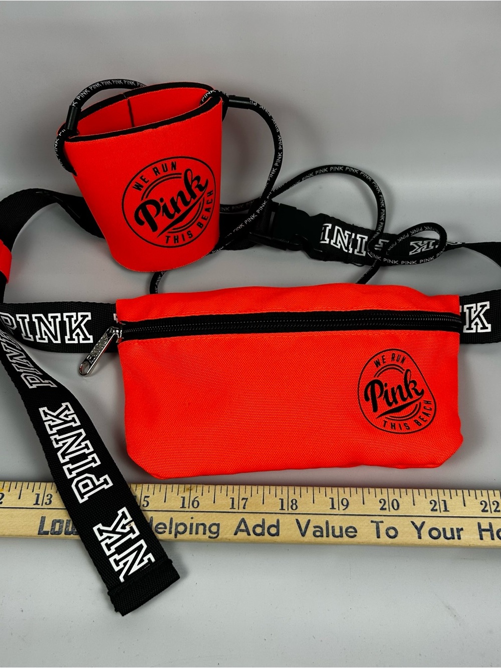 Victoria's Secret PINK We Run The Beach Fanny Pack Belt Bag Purse HOT PINK
